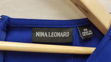 New Nina  Leonard Long Sleeve Dress Blue 3X