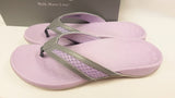 NEW, VIONIC Women's Tonya Toe Post Sandals in Slate Grey/Purple - Size 6W US
