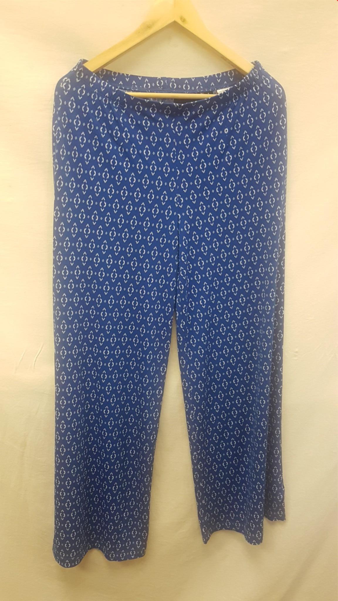 New Nina Leonard Printed Blue Pant S