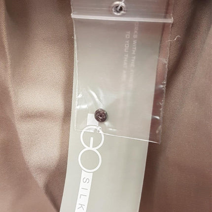 New GO Silk Long Sleeve with V-Neck Design Brown L