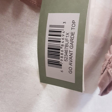 New GO Silk, Go Avant Garde Silk Blouse Peach 1X