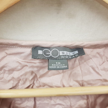 New GO Silk, Go Avant Garde Silk Blouse Peach 1X