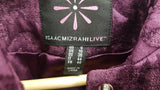 New IsaacMizrahilive Printed Floral Velvet Jacket Dark Burgundy 6