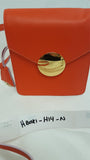 New Isaac Mizhari Whitney Lamb Leather Crossbody w/Circle Handbag Purse-PoppyRed