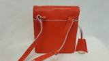 New Isaac Mizhari Whitney Lamb Leather Crossbody w/Circle Handbag Purse-PoppyRed