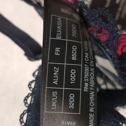 New Heidi Klum, Miam Glam, Raspberry Sorbet Underwire Bra Size 32DD/EU70DD