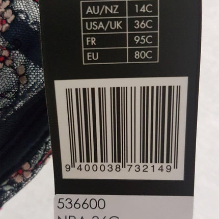 New Heidi Klum, Miami Glam Raspberry Sorbet Underwire Bra Size 36C/EU80C