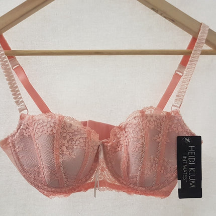 New Heidi Klum, Sofia Quartz Pink/Lilac Marble Contour Bra Size 32D/70D