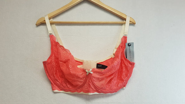 New Heidi Klum Madeline, Sunkist Coral/Retro Cream Underwire Bra US36FF/EU80FF