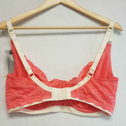 New Heidi Klum Madeline, Sunkist Coral/Retro Cream Underwire Bra US36FF/EU80FF