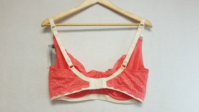 New Heidi Klum Madeline, Sunkist Coral/Retro Cream Underwire Bra US36FF/EU80FF
