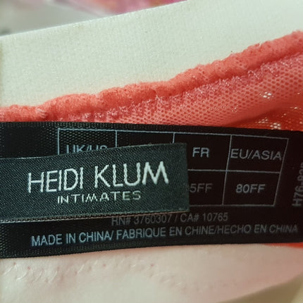 New Heidi Klum Madeline, Sunkist Coral/Retro Cream Underwire Bra US36FF/EU80FF