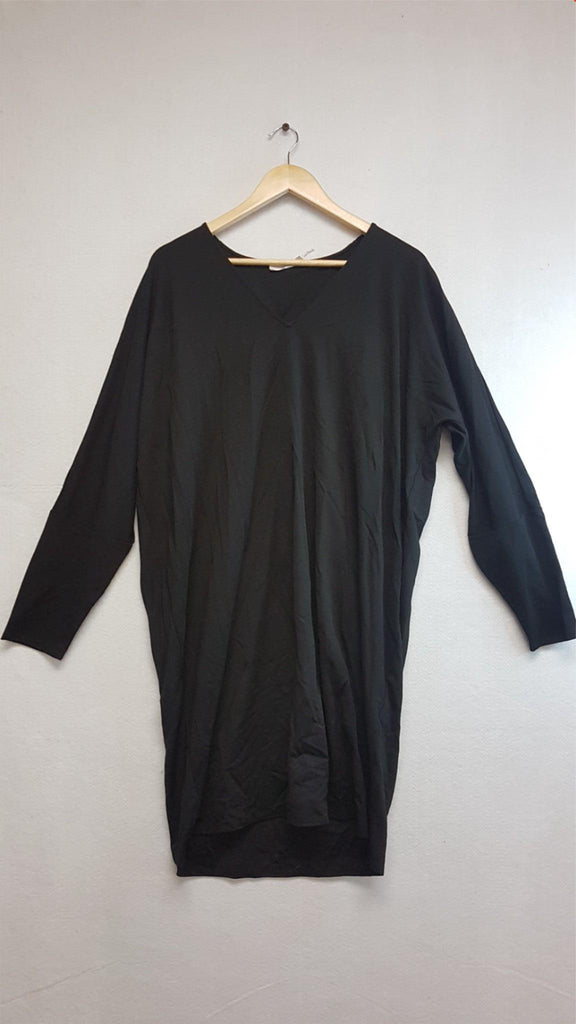 New N Natori, Long Sleeve Round Neck Dress Black Large