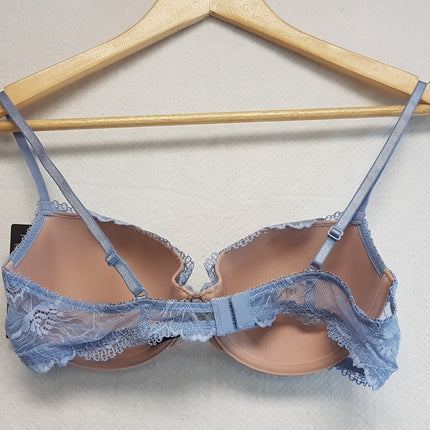 New Heidi Klum, Floral Lace Light Blue Underwire Bra US36B/EU80B