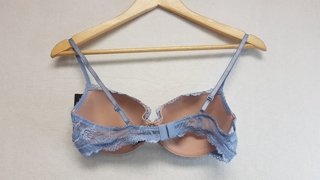 New Heidi Klum, Floral Lace Light Blue Underwire Bra US36B/EU80B