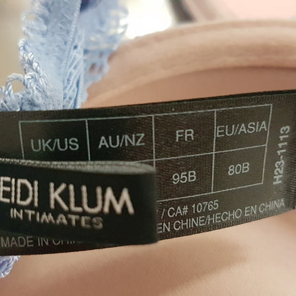 New Heidi Klum, Floral Lace Light Blue Underwire Bra US36B/EU80B