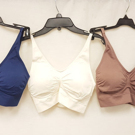 LOT OF 3 RHONDA SHEAR Women's #9199 Seamless Leisure Bras - Choose Color Pack