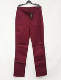 BELLINA Women's Straight Leg Size Zipper Pants in Mulberry - Size 8 & 14