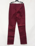 BELLINA Women's Straight Leg Size Zipper Pants in Mulberry - Size 8 & 14