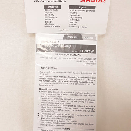 NEW SEALED, SHARP #EL-520W Advanced D.A.L. Scientific Calculator