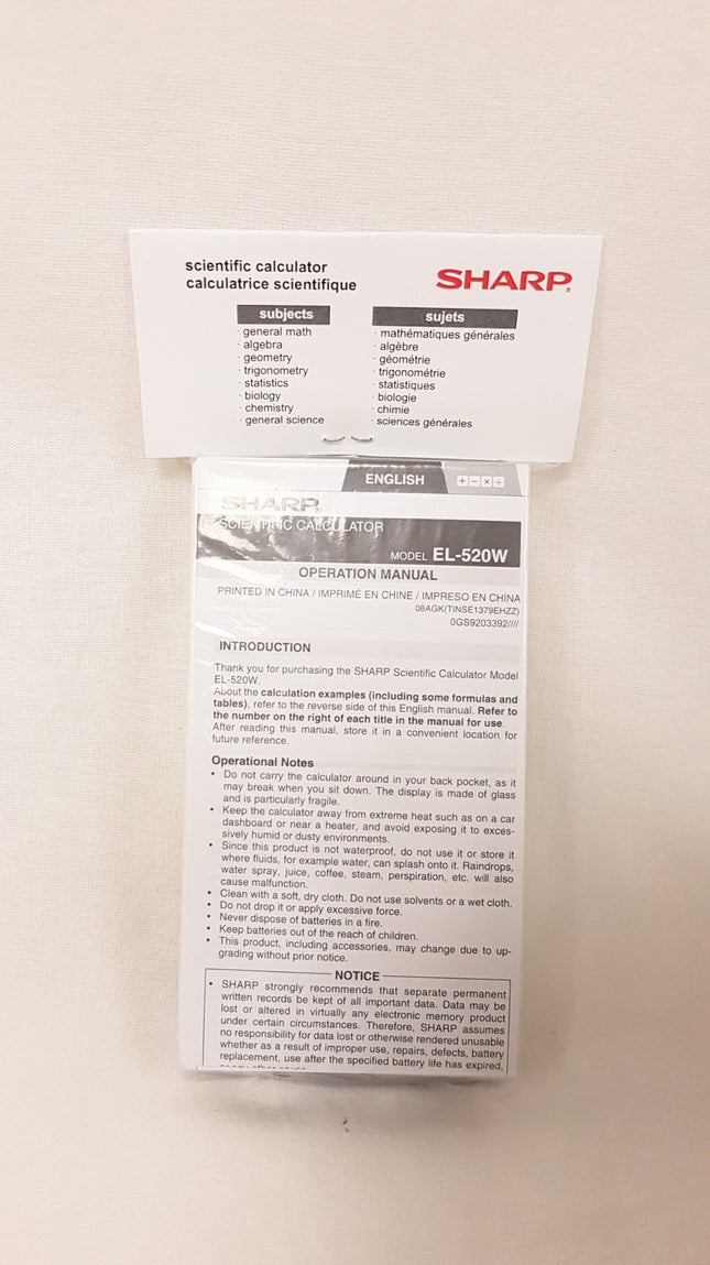 NEW SEALED, SHARP #EL-520W Advanced D.A.L. Scientific Calculator