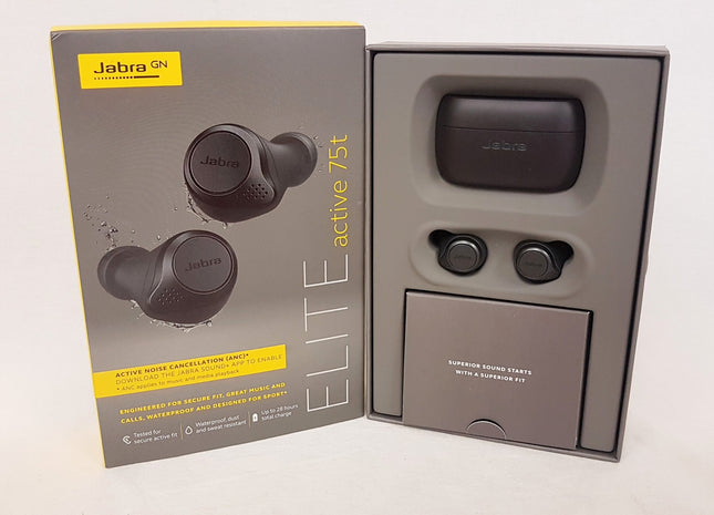 Jabra ELITE Active 75t True Wireless Earbuds - Black LIKE NEW