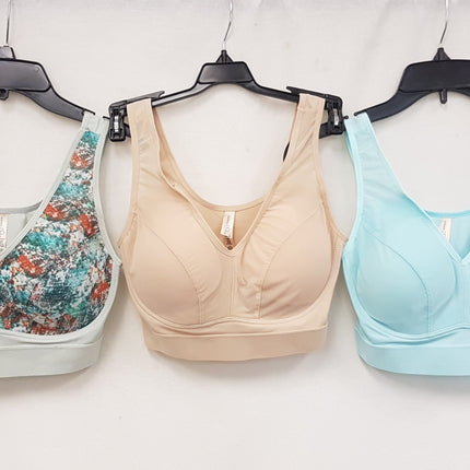 LOT OF 3 RHONDA SHEAR Women's #9406 Mesh Front Leisure Bra - CHOOSE COLOR PACK