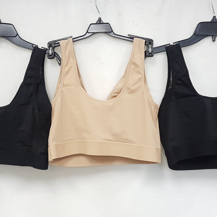 LOT OF 3 RHONDA SHEAR Women's #9406 Mesh Front Leisure Bra - CHOOSE COLOR PACK