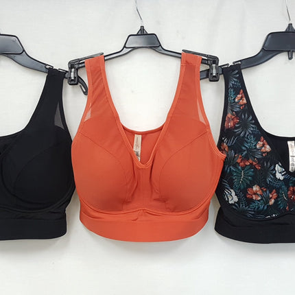 LOT OF 3 RHONDA SHEAR Women's #9406 Mesh Front Leisure Bra - CHOOSE COLOR PACK