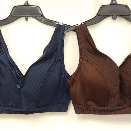 LOT OF 2 RHONDA SHEAR Women's #682 Striped Pin-Up Bra - CHOOSE COLOR PACK