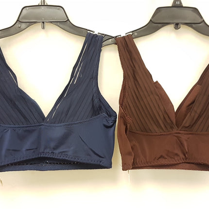 LOT OF 2 RHONDA SHEAR Women's #682 Striped Pin-Up Bra - CHOOSE COLOR PACK