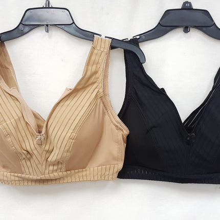 LOT OF 2 RHONDA SHEAR Women's #682 Striped Pin-Up Bra - CHOOSE COLOR PACK