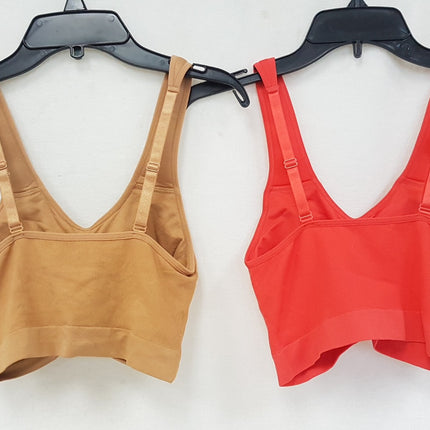 RHONDA SHEAR Women's 9198 Padded Strap Seamless Bra - CHOOSE COLOR PACK 2-BRAS