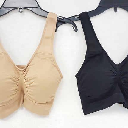 RHONDA SHEAR Women's 9198 Padded Strap Seamless Bra - CHOOSE COLOR PACK 2-BRAS