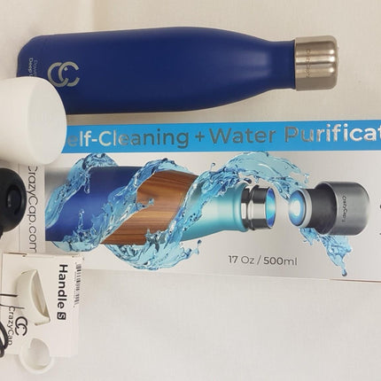 NEW, THE CRAZY CAP 2 Self-Cleaning + Water Purification 500ml - CHOOSE COLOUR MSRP $139.95