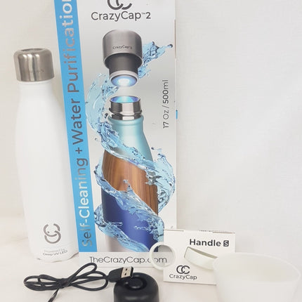 NEW, THE CRAZY CAP 2 Self-Cleaning + Water Purification 500ml - CHOOSE COLOUR MSRP $139.95