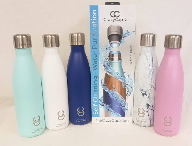 NEW, THE CRAZY CAP 2 Self-Cleaning + Water Purification 500ml - CHOOSE COLOUR MSRP $139.95