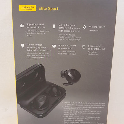 Jabra Elite Sport True-Wireless In-Ear Noise Cancelling Bluetooth Stereo Earbuds