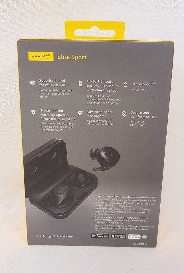 Jabra Elite Sport True-Wireless In-Ear Noise Cancelling Bluetooth Stereo Earbuds
