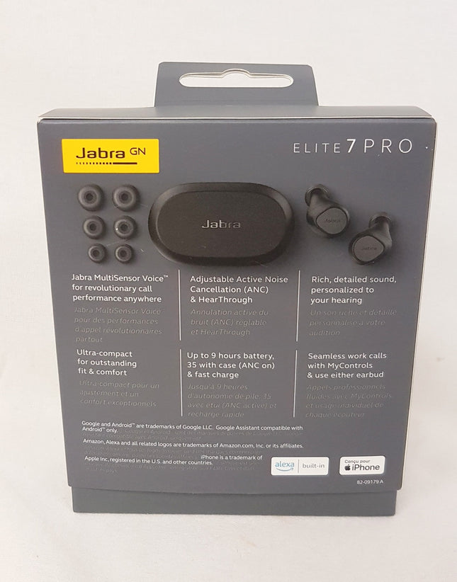 Jabra Elite 7 Pro True Wireless Noise Canceling In-Ear Earbuds -Titanium Black LIKE NEW