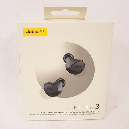 Jabra Elite 3 in Ear Wireless Bluetooth Earbuds Dark Grey LIKE NEW