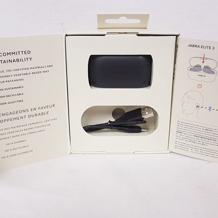 Jabra Elite 3 in Ear Wireless Bluetooth Earbuds Dark Grey LIKE NEW