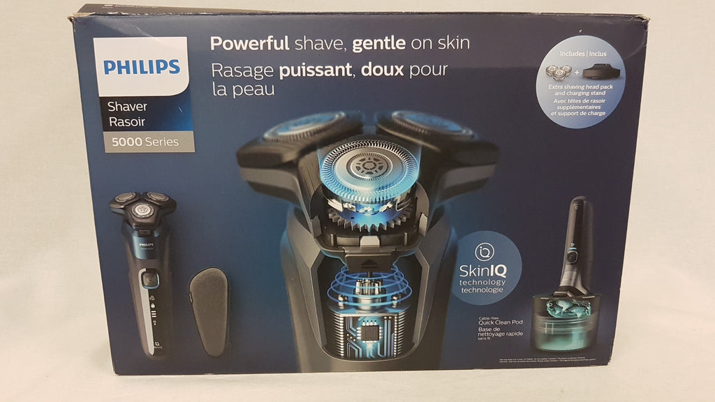 Philips Shaver Series 5000 Wet & Dry Electric Shaver with Quick Cleaning Pod NEW OPEN