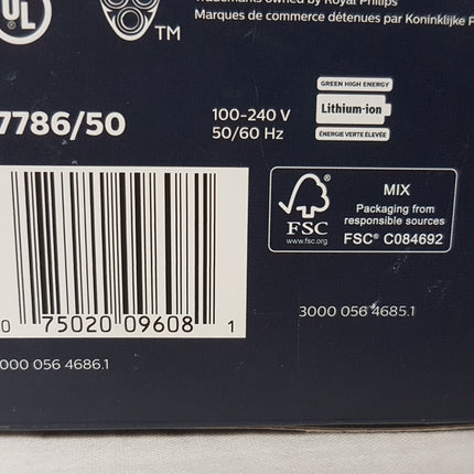 Philips Shaver Series 7000 Wet/Dry Shaver w/Cable-Free Quick Clean Pod, S7786/50 OPEN BOX