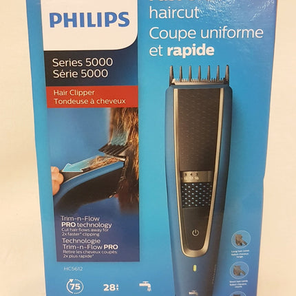 PHILIPS Series 5000 Hair Clipper with Trim-n-Flow PRO, HC5612/15 - BLUE/BLACK LIKE NEW