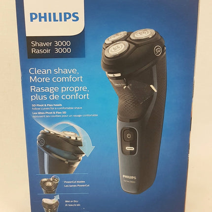 PHILIPS Series 3000 Wet or Dry Electric Shaver, S3134/51 LIKE NEW