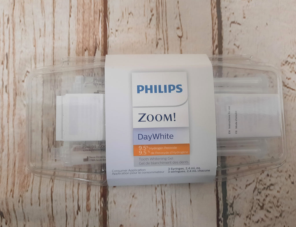 NEW, PHILIPS Zoom! DayWhite 9.5% Tooth Whitening Gel, 3 syringe, 2.4ml ea