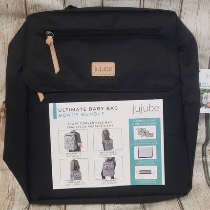 NEW, JuJuBe 4-In-1 Core Convertible Diaper/Backpack/Messenger Bag, JB21430