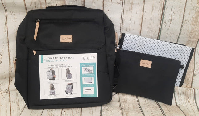 NEW, JuJuBe 4-In-1 Core Convertible Diaper/Backpack/Messenger Bag, JB21430