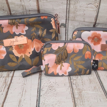 JuJuBe Portable Cosmetic Travel Toiletry 3 Bag Set, Whimsical Whisper 17SB01RG